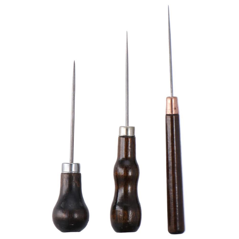 Leatherwork Awl - Ferramenta de madeira Handle Scratch Awl,