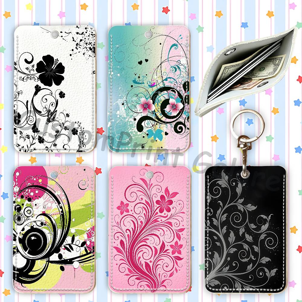 Leather Works - Vectorflourish Floral Metro Frutiger Porta-Cartões em