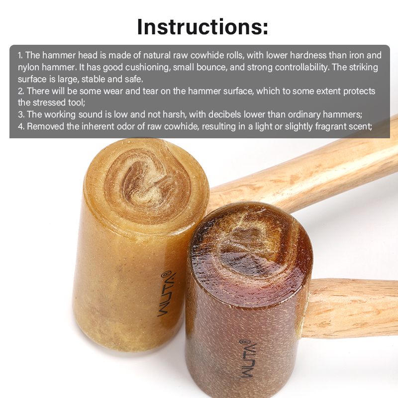 Wuta 100% martelo de cabeça de - Mallet Rawhide Craft avaliação e preço