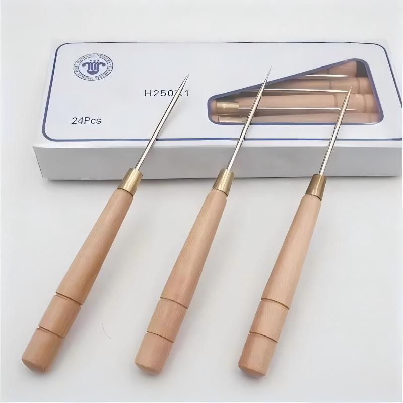 3 pçs punho de madeira punteru - Leatherwork Awl avaliação e preço